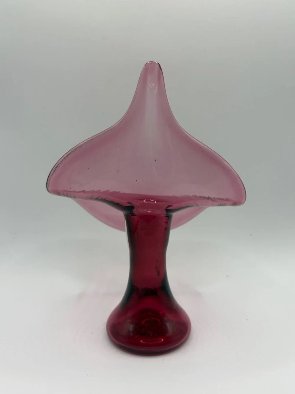 Vintage Jack in the Pulpit Hand Blown Art Glass Vase Vessel Tableware Decor